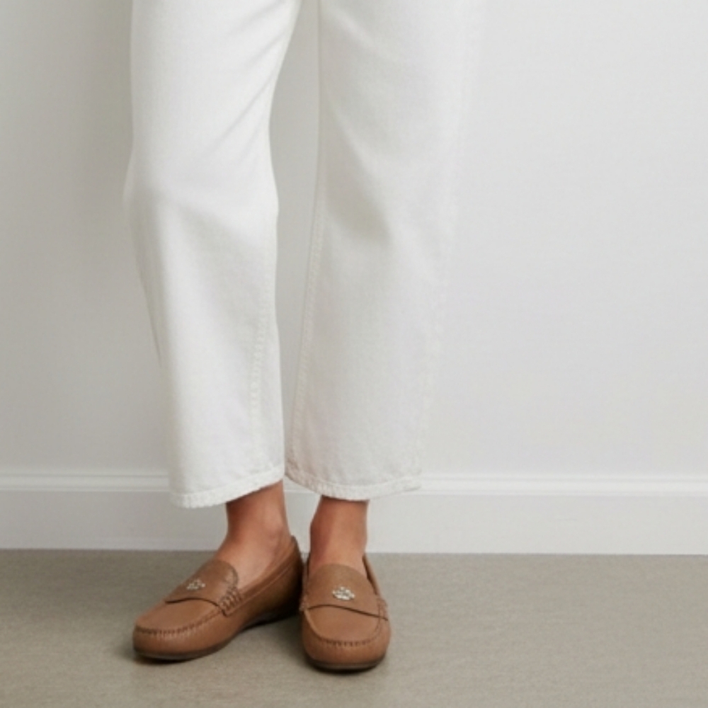 Coach Women's' Tan Leather Slip-On Loafers